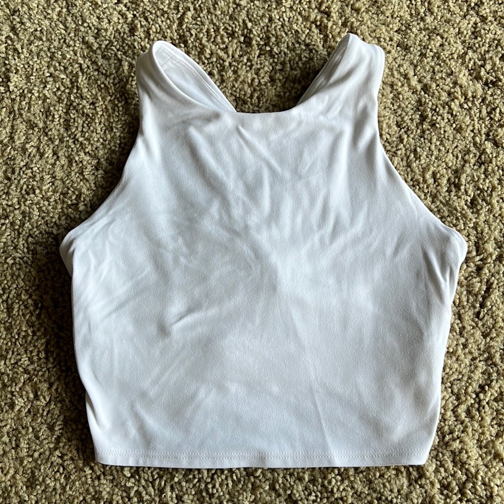 Athleta white crop top tank